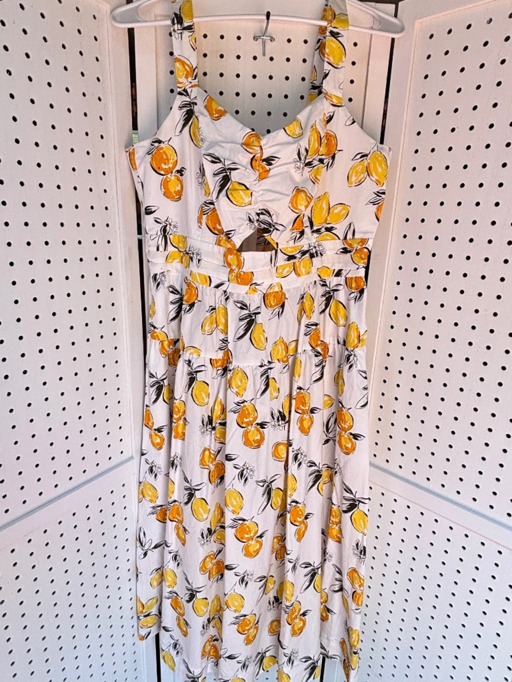 Free Assembly Lemon Print Midi Dress with Pockets - Size Medium